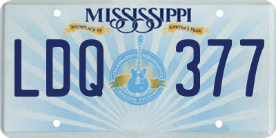 MS license plate LDQ377