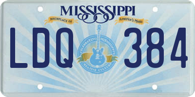 MS license plate LDQ384