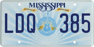 MS license plate LDQ385