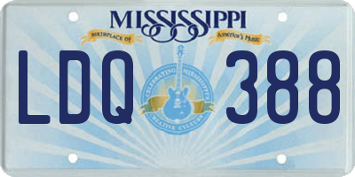 MS license plate LDQ388