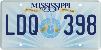 MS license plate LDQ398