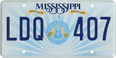 MS license plate LDQ407