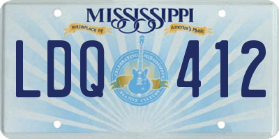 MS license plate LDQ412
