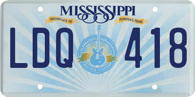 MS license plate LDQ418