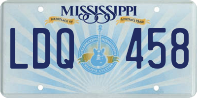 MS license plate LDQ458