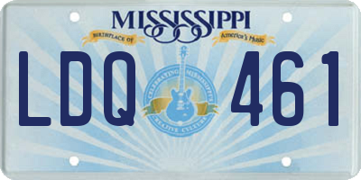 MS license plate LDQ461