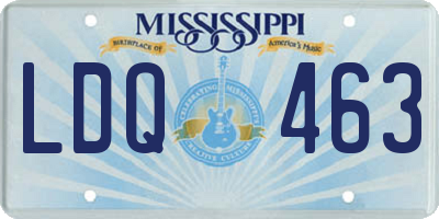 MS license plate LDQ463