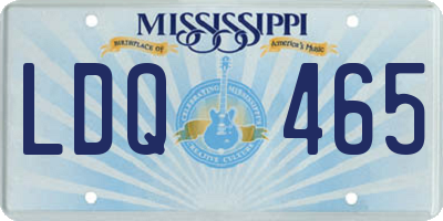 MS license plate LDQ465