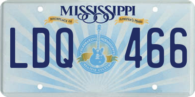 MS license plate LDQ466
