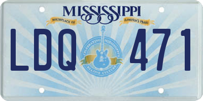 MS license plate LDQ471