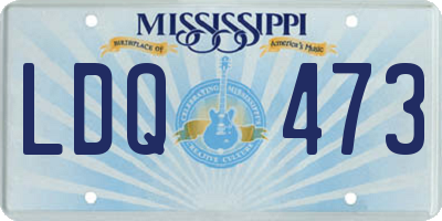 MS license plate LDQ473