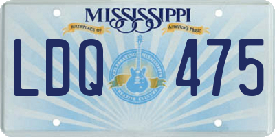 MS license plate LDQ475