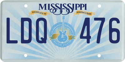 MS license plate LDQ476