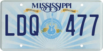 MS license plate LDQ477