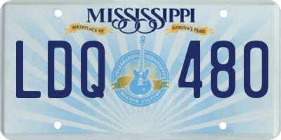 MS license plate LDQ480