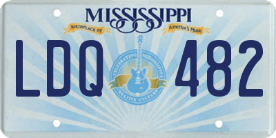 MS license plate LDQ482