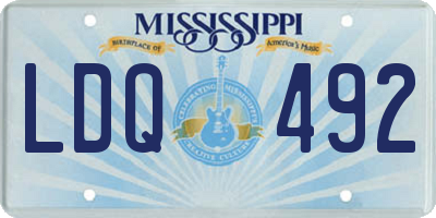 MS license plate LDQ492