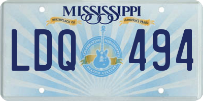 MS license plate LDQ494