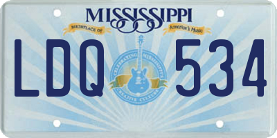 MS license plate LDQ534