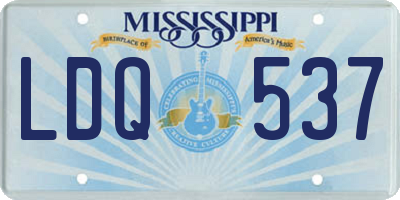 MS license plate LDQ537