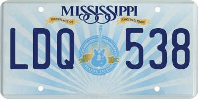 MS license plate LDQ538