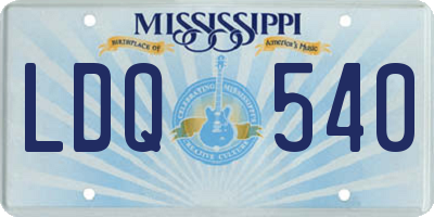 MS license plate LDQ540