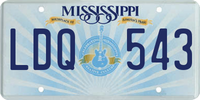 MS license plate LDQ543