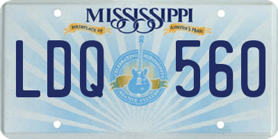 MS license plate LDQ560