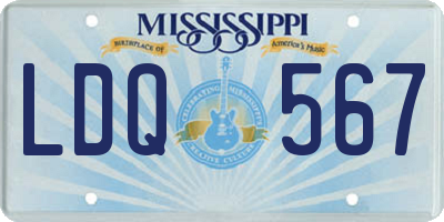 MS license plate LDQ567