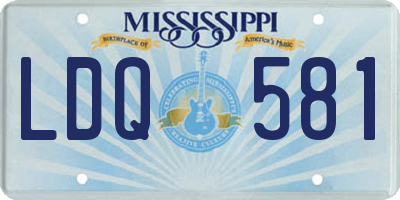 MS license plate LDQ581