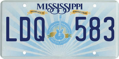 MS license plate LDQ583