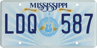 MS license plate LDQ587