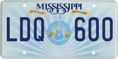 MS license plate LDQ600