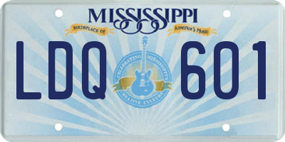 MS license plate LDQ601