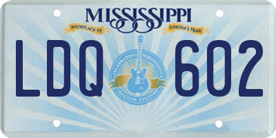 MS license plate LDQ602