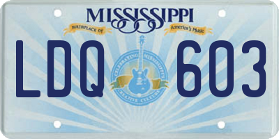 MS license plate LDQ603