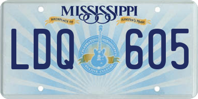 MS license plate LDQ605