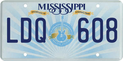 MS license plate LDQ608
