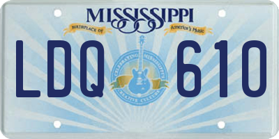 MS license plate LDQ610