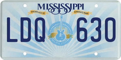 MS license plate LDQ630