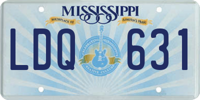 MS license plate LDQ631