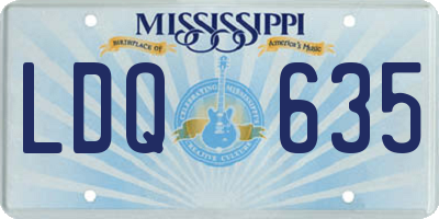 MS license plate LDQ635