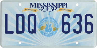 MS license plate LDQ636
