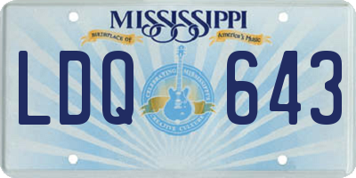 MS license plate LDQ643