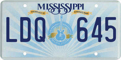 MS license plate LDQ645