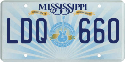 MS license plate LDQ660