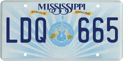 MS license plate LDQ665