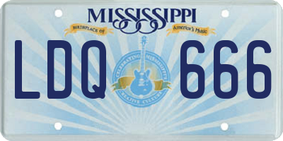 MS license plate LDQ666