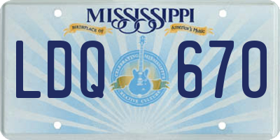 MS license plate LDQ670