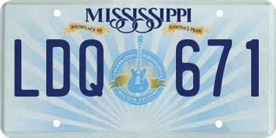 MS license plate LDQ671
